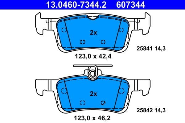 set placute frana,frana disc ATE 13.0460-7344.2
