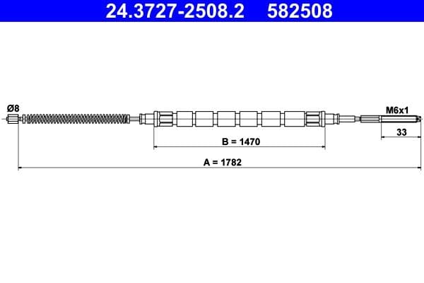 Cablu, frana de parcare ATE 24.3727-2508.2