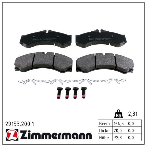 set placute frana,frana disc ZIMMERMANN 29153.200.1
