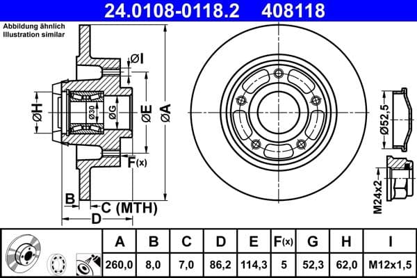 Disc frana ATE 24.0108-0118.2