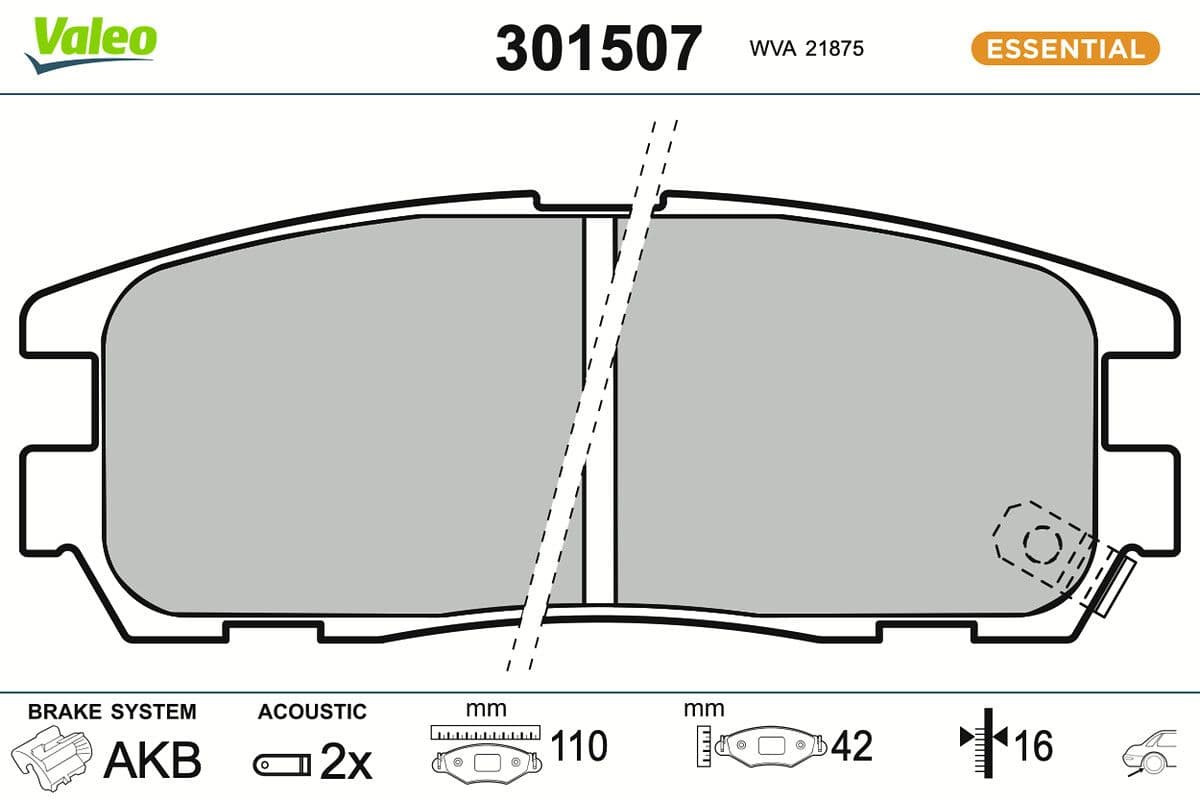 set placute frana,frana disc VALEO ESSENTIAL 301507