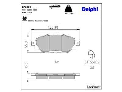set placute frana,frana disc DELPHI LP3250