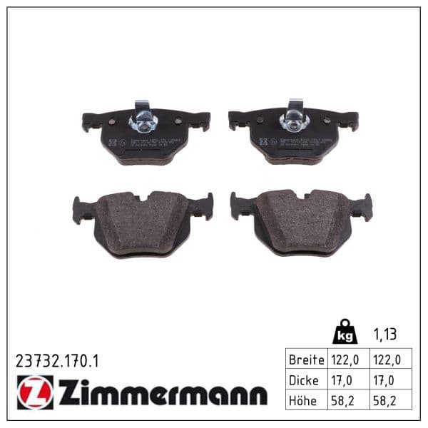 set placute frana,frana disc ZIMMERMANN 23732.170.1