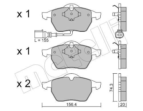 set placute frana,frana disc METELLI 22-0181-4