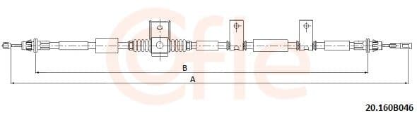 Cablu, frana de parcare COFLE 20.160B046