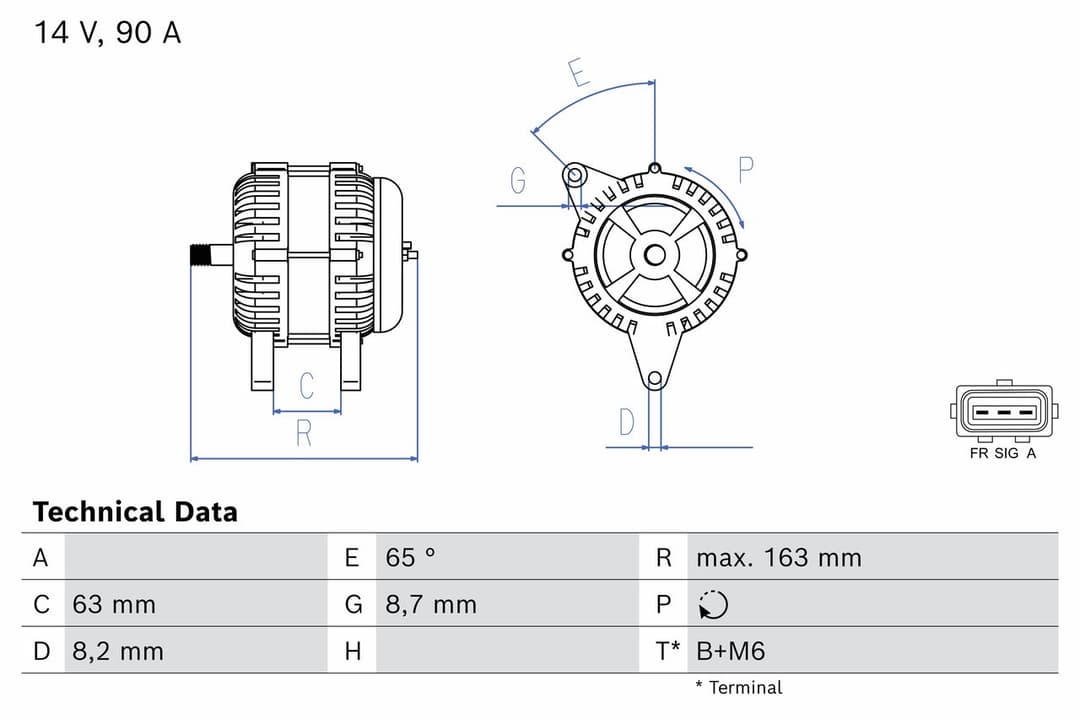 Generator / Alternator BOSCH 0 986 044 651