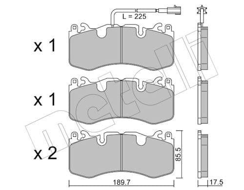 set placute frana,frana disc METELLI 22-1202-0