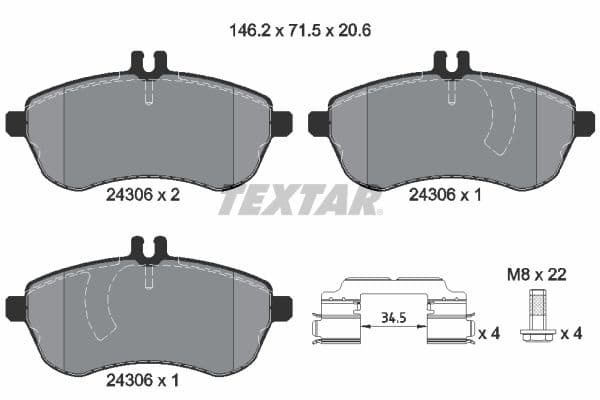 set placute frana,frana disc TEXTAR Q+ 2430601