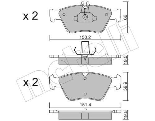 set placute frana,frana disc METELLI 22-0219-0