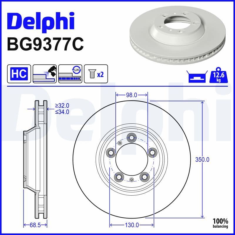 Disc frana DELPHI BG9377C