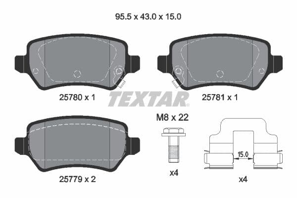 set placute frana,frana disc TEXTAR Q+ 2578001