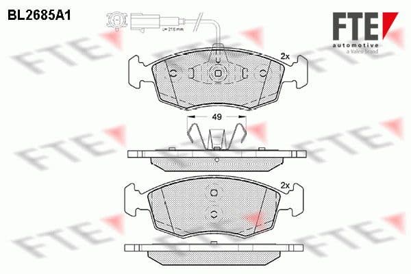 set placute frana,frana disc FTE 9010915