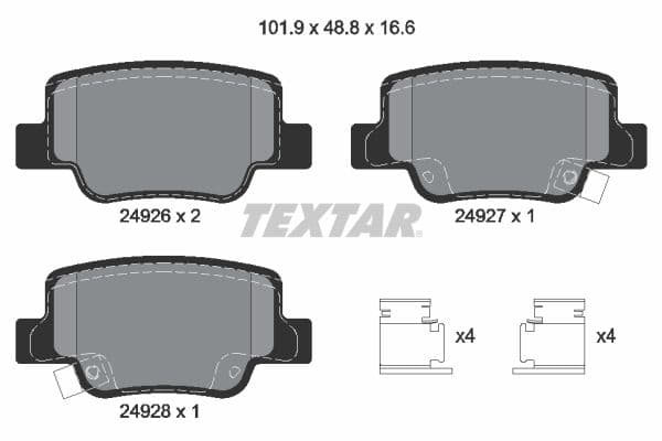 set placute frana,frana disc TEXTAR Q+ 2492601