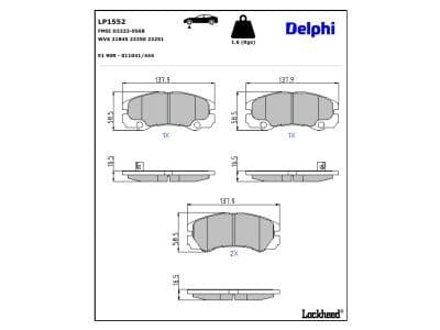 set placute frana,frana disc DELPHI LP1552