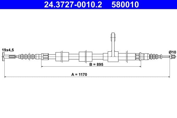 Cablu, frana de parcare ATE 24.3727-0010.2