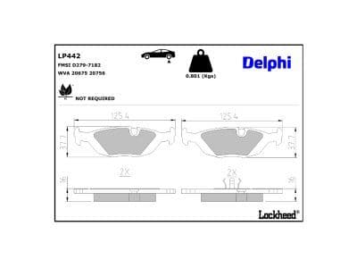 set placute frana,frana disc DELPHI LP442