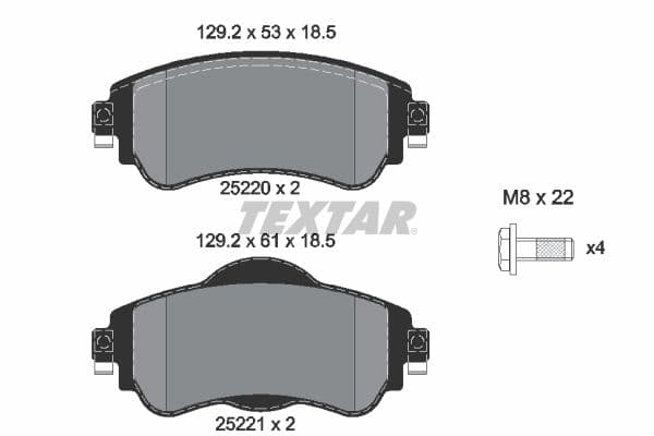 set placute frana,frana disc TEXTAR Q+ 2522001