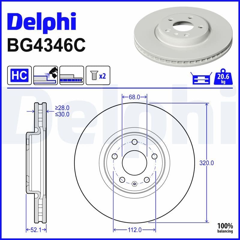 Disc frana DELPHI BG4346C