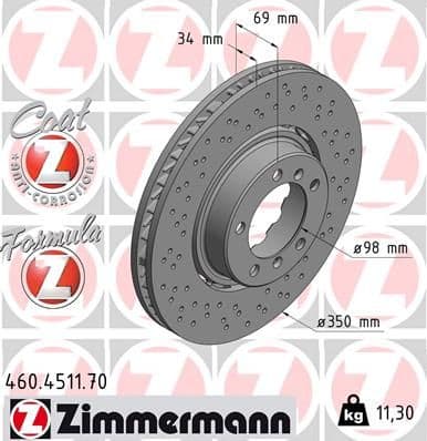 Disc frana ZIMMERMANN 460.4511.70