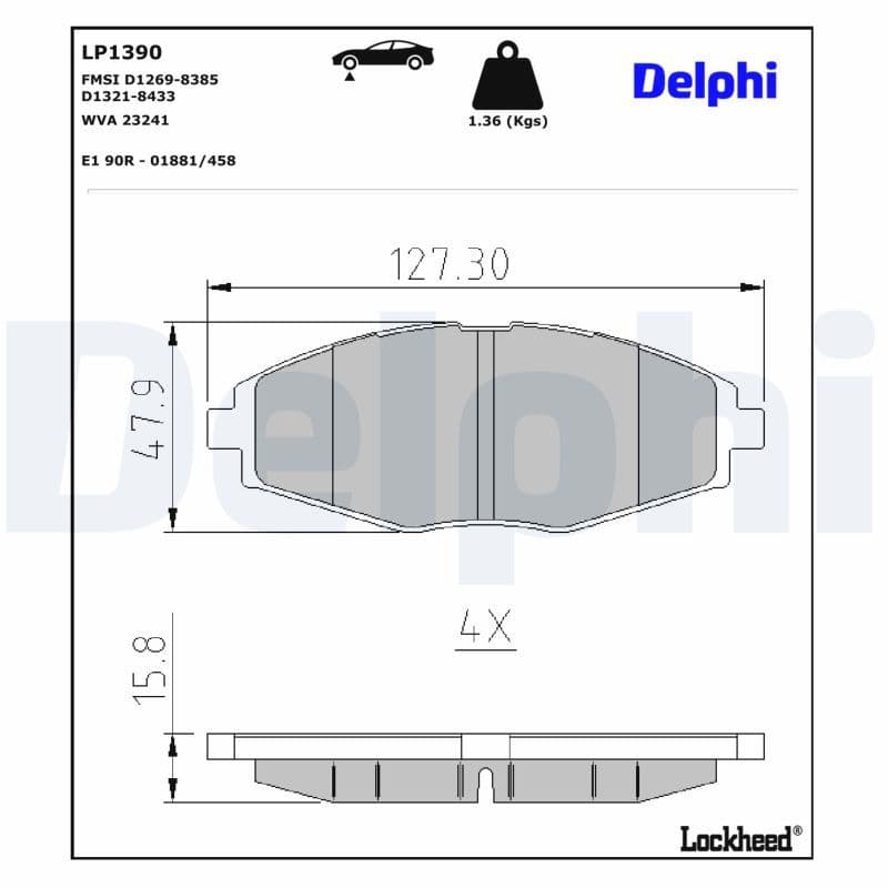 set placute frana,frana disc DELPHI LP1390