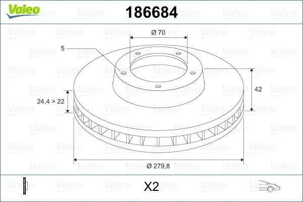 Disc frana VALEO 186684