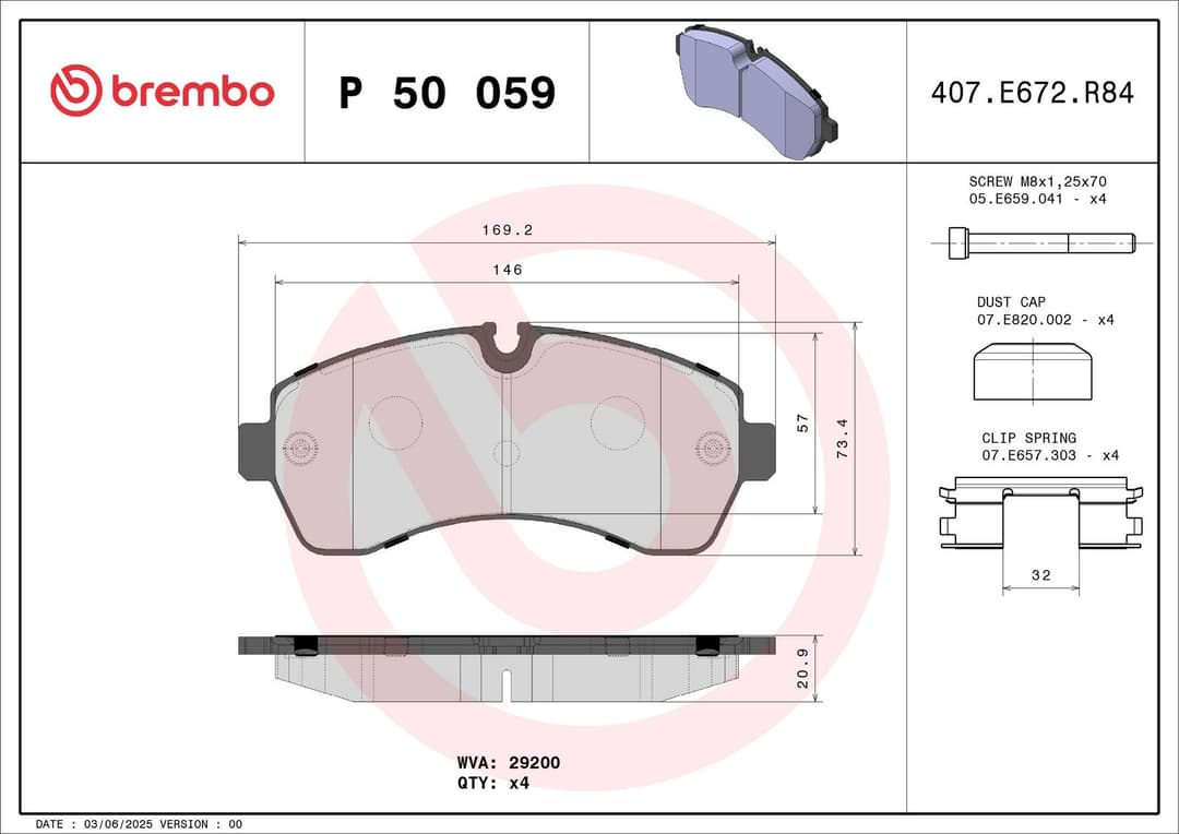 set placute frana,frana disc BREMBO PRIME LINE P 50 059