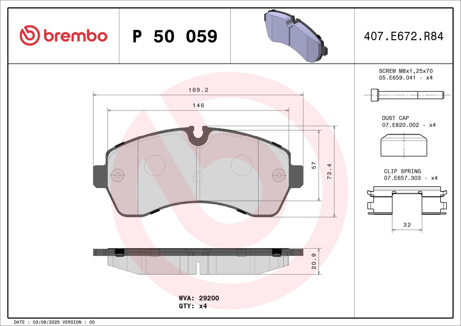 set placute frana,frana disc BREMBO PRIME LINE P 50 059