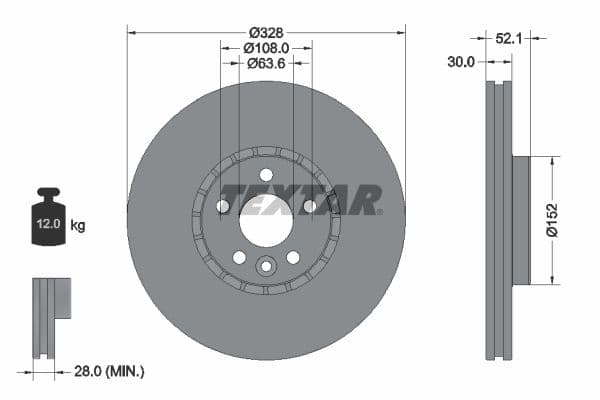 Disc frana TEXTAR PRO+ 92196305