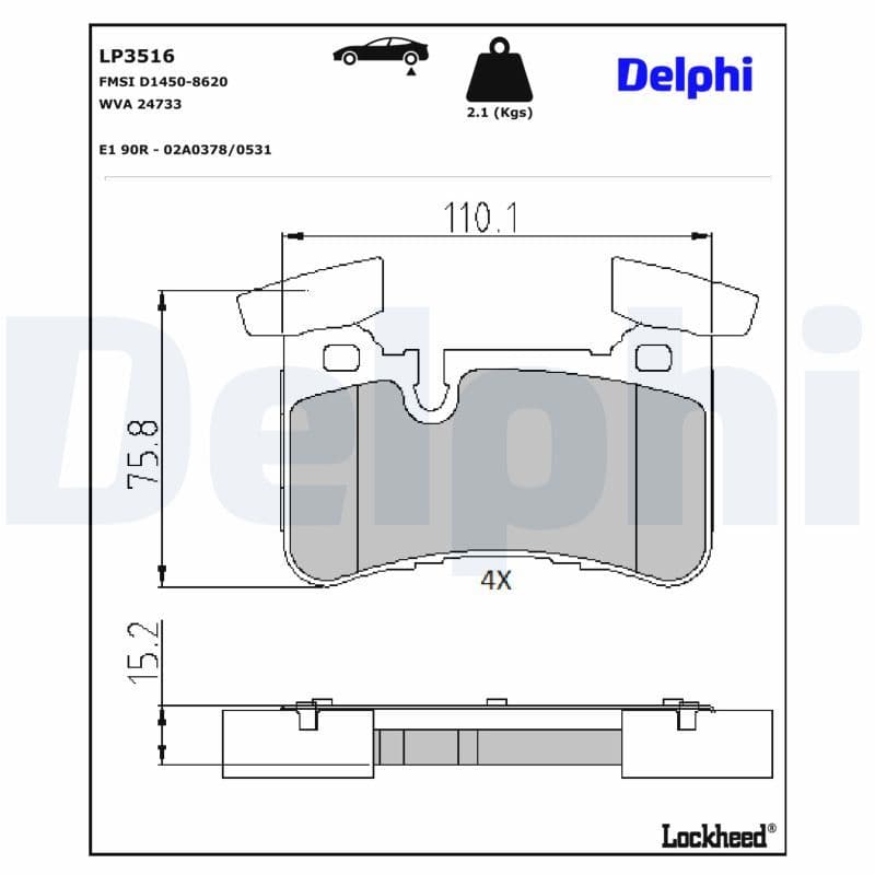 set placute frana,frana disc DELPHI LP3516