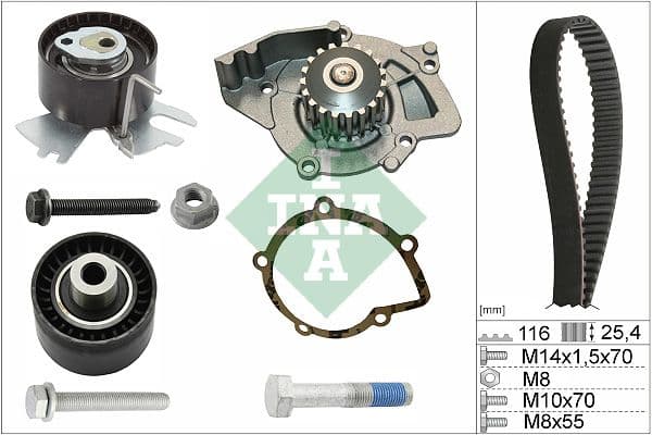 Set pompa apa + curea dintata Schaeffler INA 530 0558 31