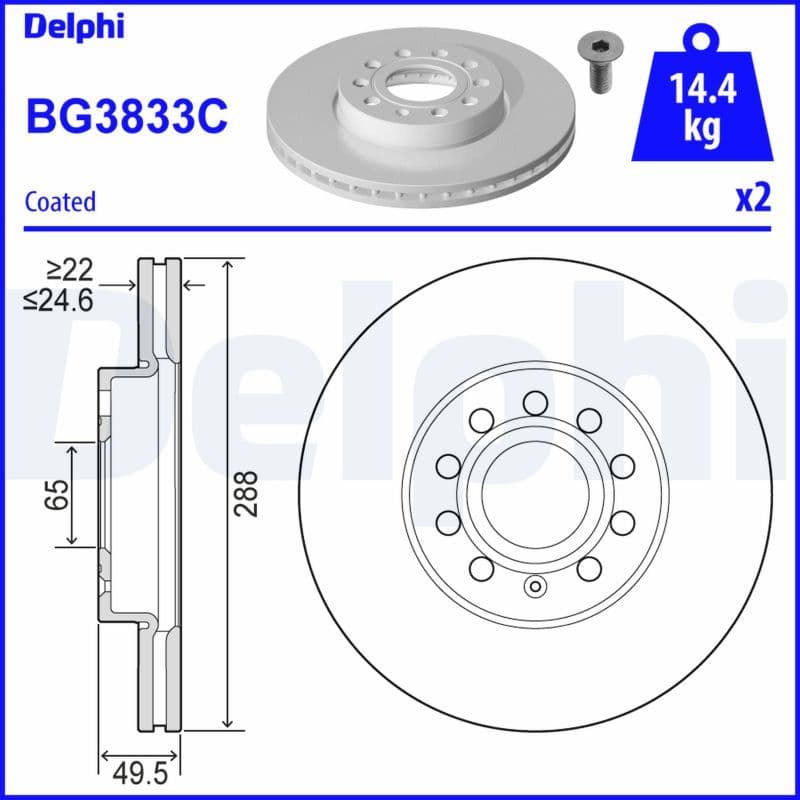Disc frana DELPHI BG3833C