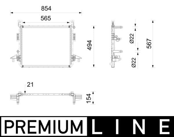 Radiator, baterie de antrenare MAHLE CRE 10 000P