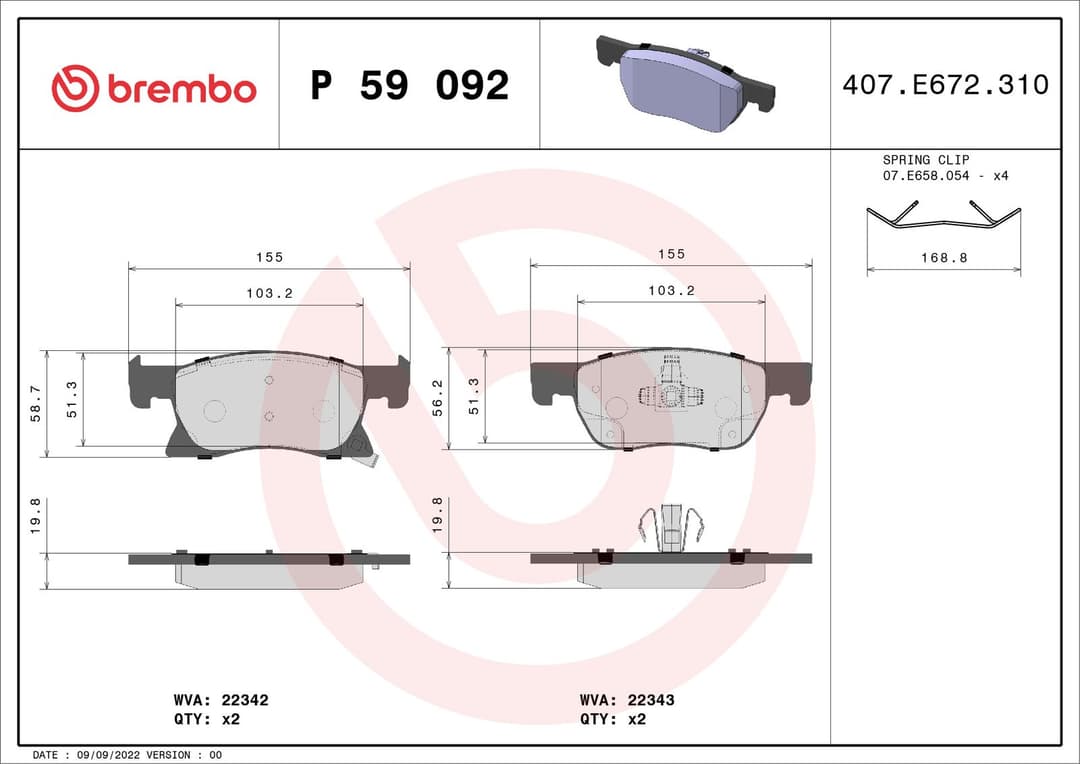 set placute frana,frana disc BREMBO PRIME LINE P 59 092