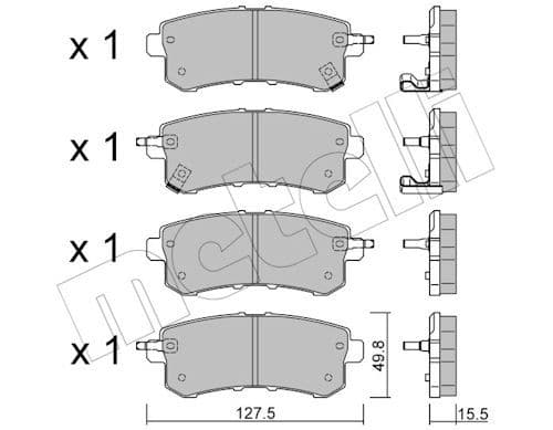 set placute frana,frana disc METELLI 22-1155-0