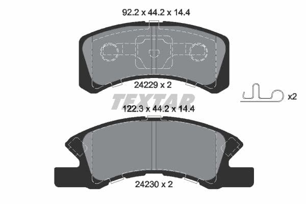 set placute frana,frana disc TEXTAR 2422901