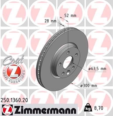Disc frana ZIMMERMANN COAT Z 250.1360.20