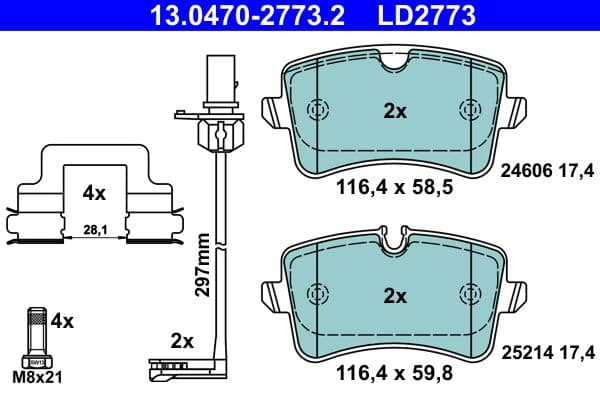 set placute frana,frana disc ATE Ceramic 13.0470-2773.2