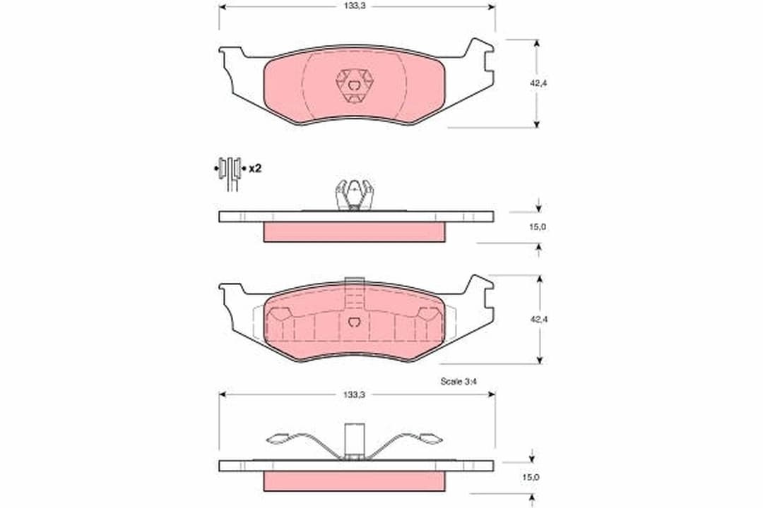set placute frana,frana disc TRW GDB4012