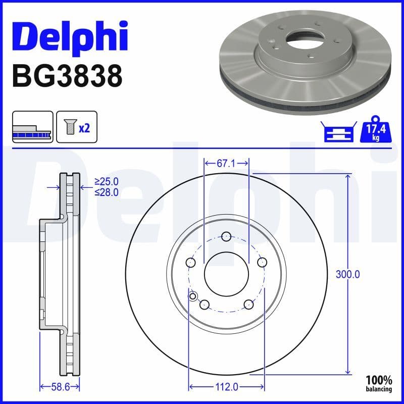 Disc frana DELPHI BG3838