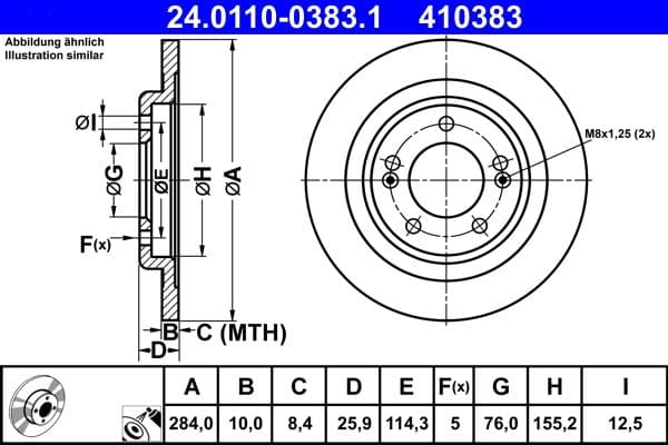 Disc frana ATE 24.0110-0383.1
