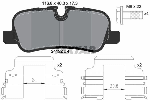 set placute frana,frana disc TEXTAR Q+ 2419204