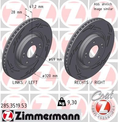 Disc frana ZIMMERMANN BLACK Z 285.3519.53