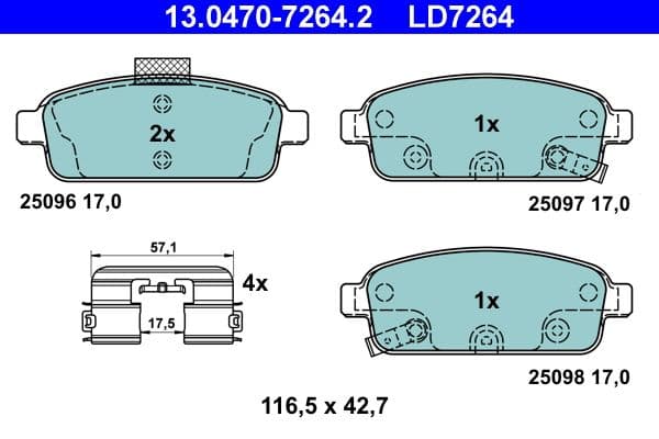 set placute frana,frana disc ATE Ceramic 13.0470-7264.2