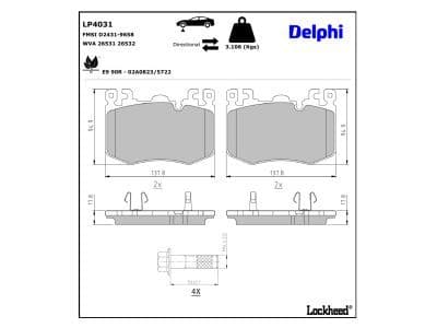 set placute frana,frana disc DELPHI LP4031