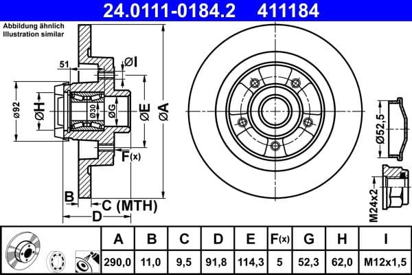 Disc frana ATE 24.0111-0184.2