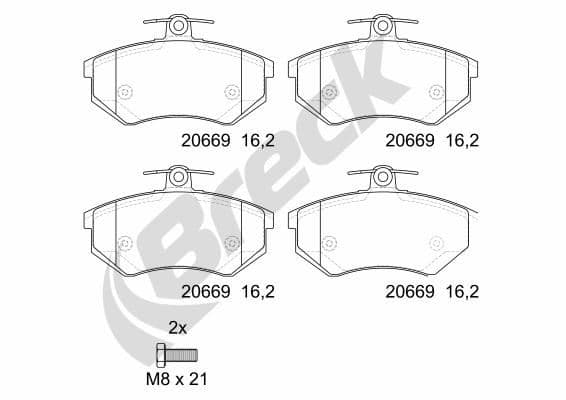 set placute frana,frana disc BRECK 20669 00 701 00