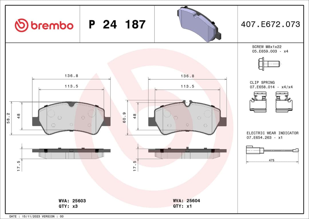 set placute frana,frana disc BREMBO PRIME LINE P 24 187