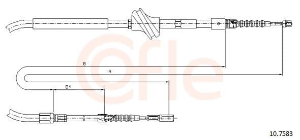 Cablu, frana de parcare COFLE 10.7583