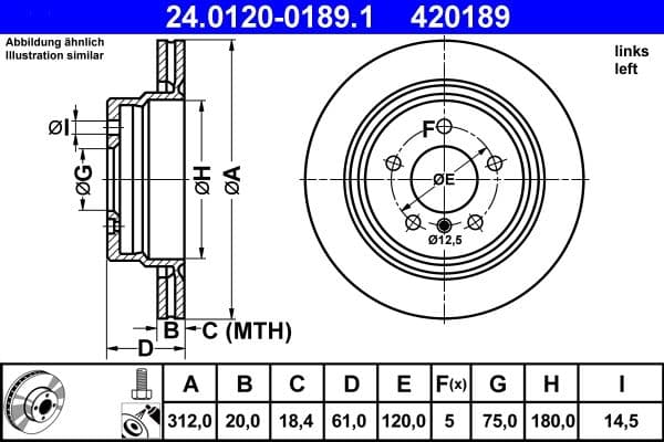 Disc frana ATE 24.0120-0189.1