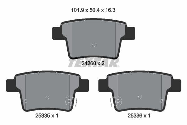 set placute frana,frana disc TEXTAR 2426001